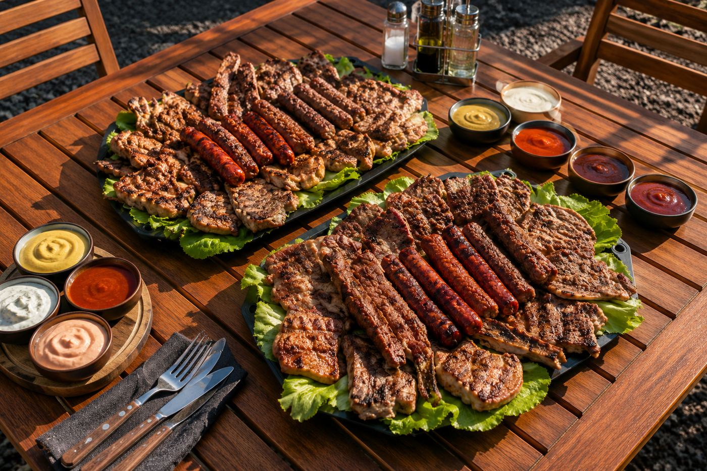 Două platouri grill pregătite pentru un eveniment